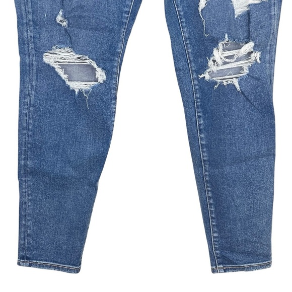 American Eagle Curvy Hi Rise Jegging 16 Ripped Skinny Stretch Denim Casual - Picture 3 of 8